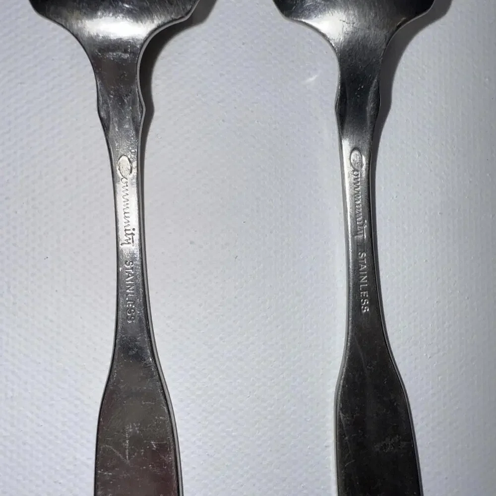Vtg Oneida‎ Community Stainless Patrick Henry Grapefruit Spoons 3 Serrated Edge
